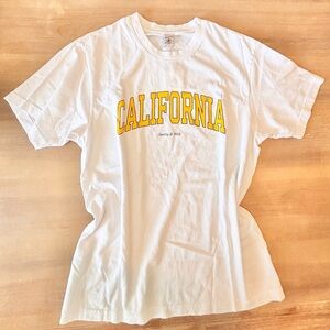 Sporty & Rich California T-Shirt in White 100% Cotton, Relaxed Fit, Sz M, NWT